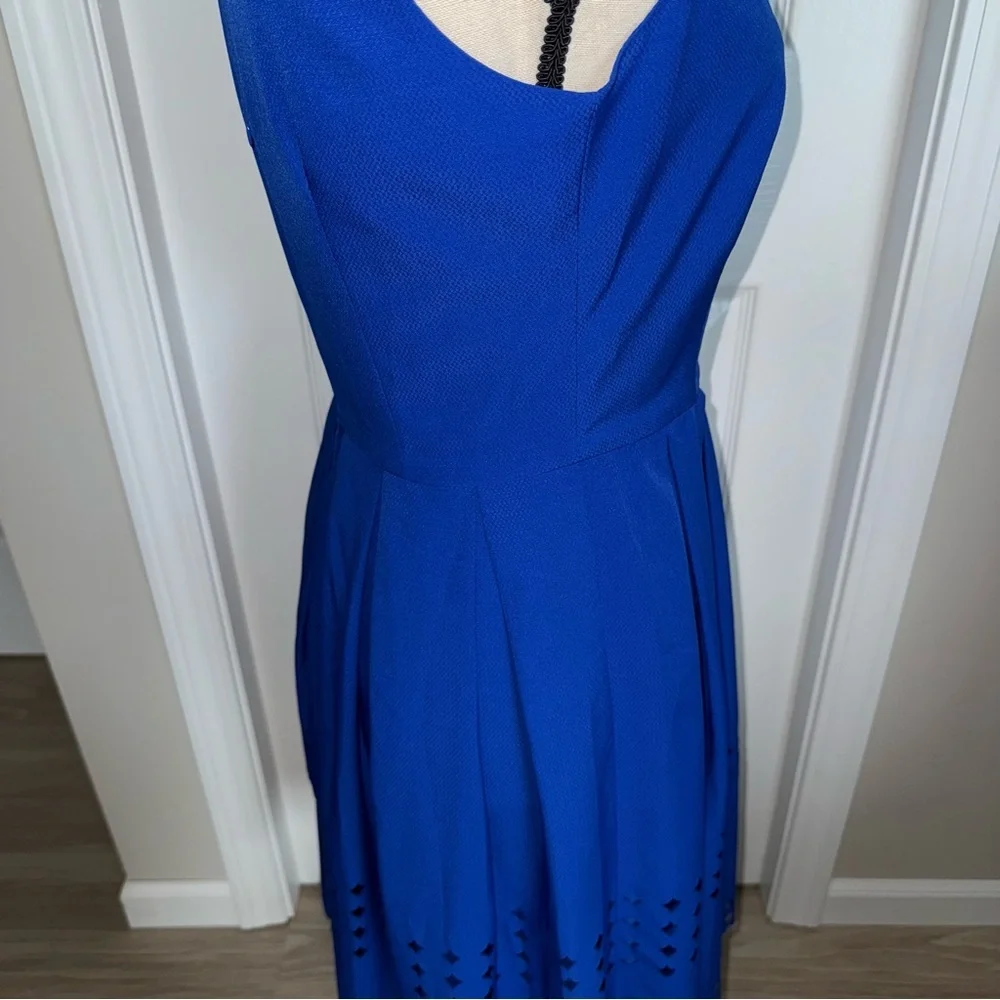 Brixon Ivy Vibrant Blue Sleeveless Dress with Eyelet Detail size small back zip‎